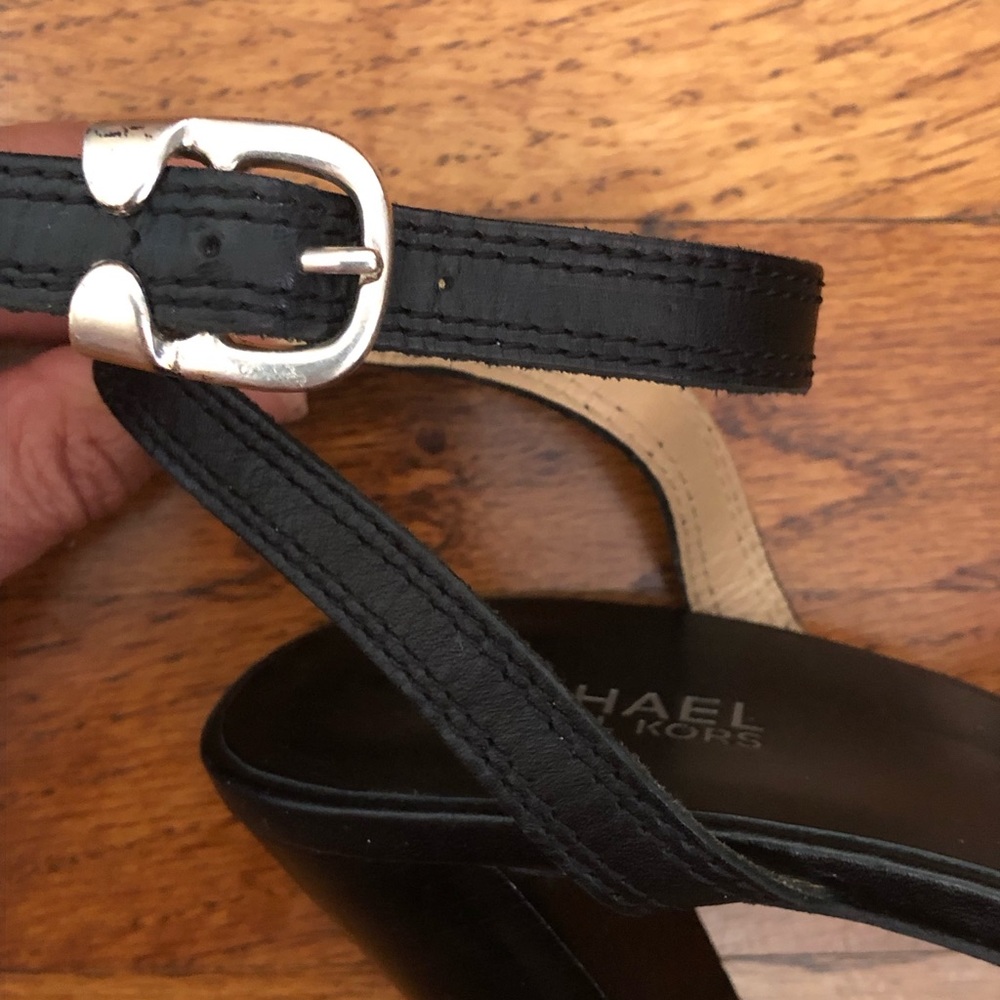 Michael Kors chunky heel black ankle strap Sandals - Picture 8 of 11